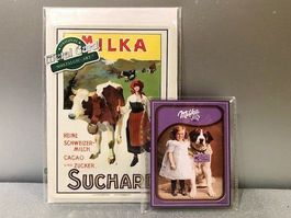 ❗AKTION  9.- Fr. !❗2x Nostalg. Blech Schilder MILKA, K`laden